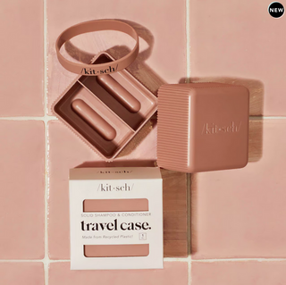 Travel case solid shampoo+conditioner