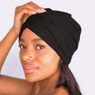 bonnet de nuit avec doublure en satin - noir